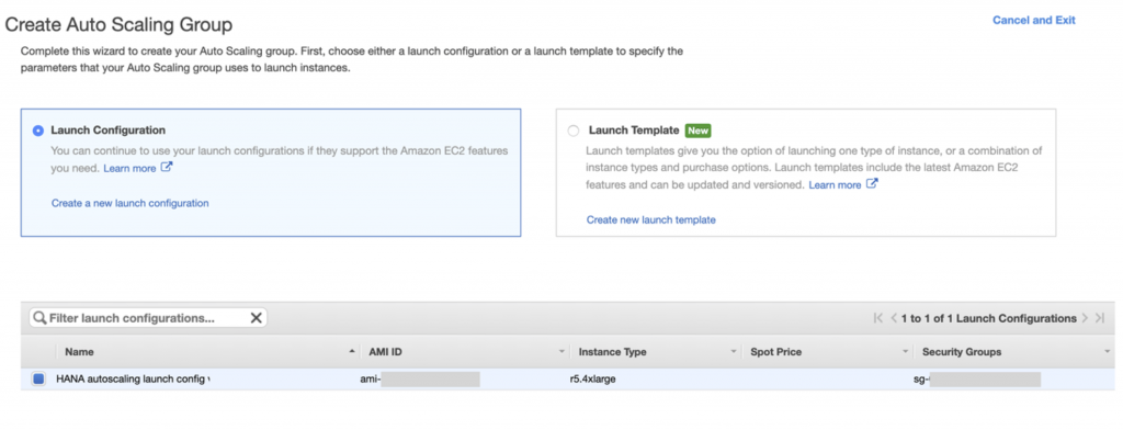 Create Auto Scaling Group