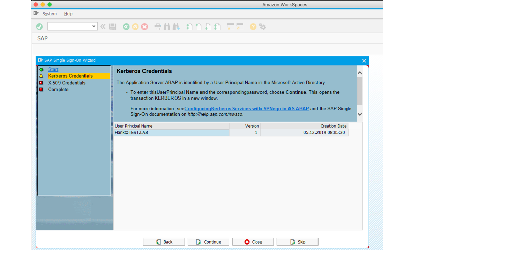 The image shows the first step in SAP T-code SNCWIZARD.