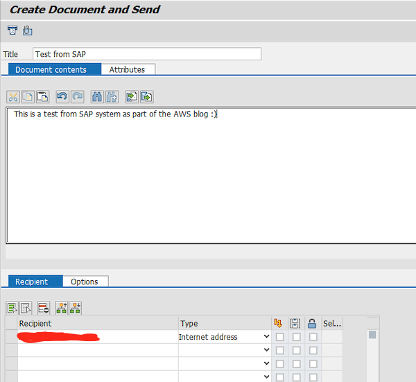 SO01 create mail screen