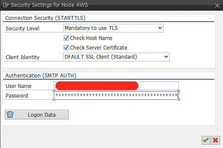 SCOT security settings display
