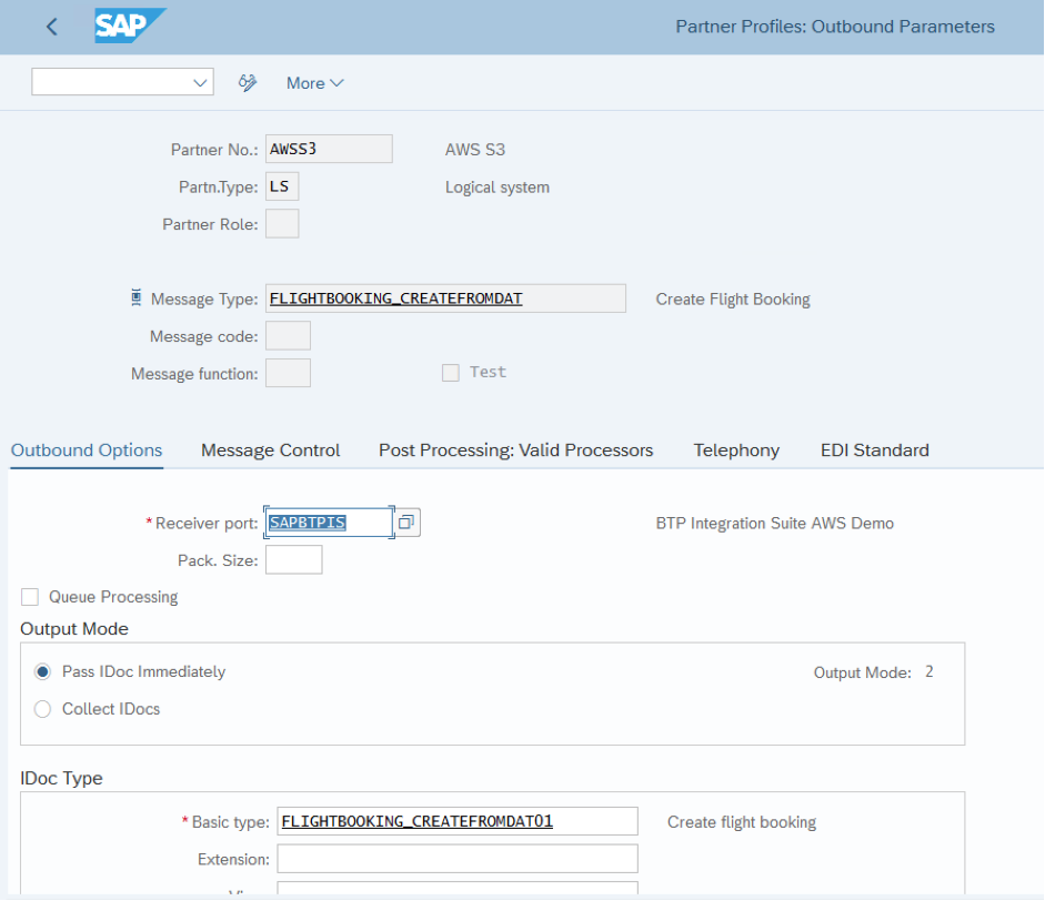 SAP Transaction WE20