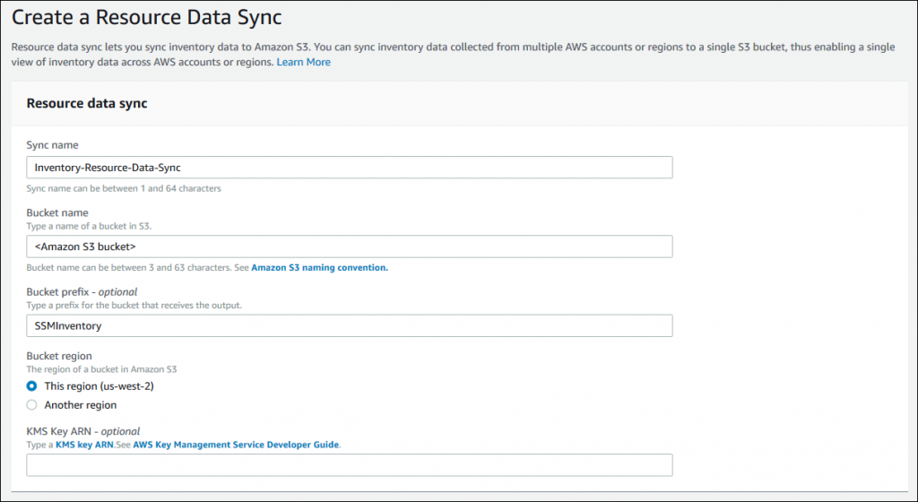 Create a resource data sync