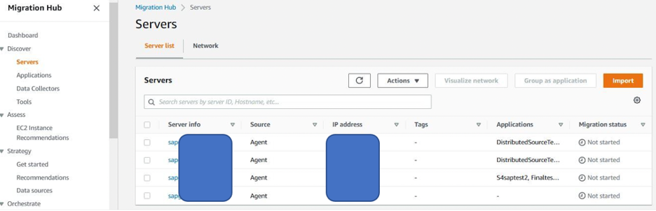 The Picute shows the discoved server in the discovery tool