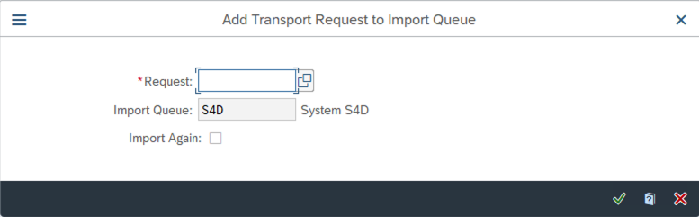 Add AWS SDK for SAP ABAP Transports to import queue in STMS transaction