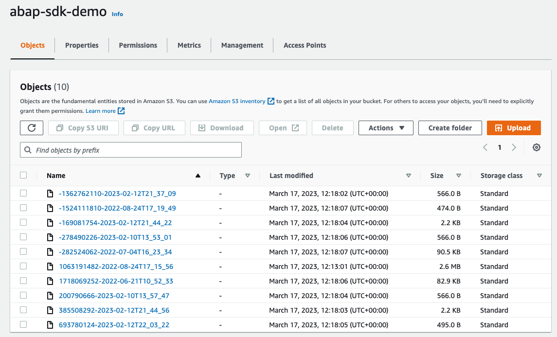 Amazon S3 Bucket uploaded with objects