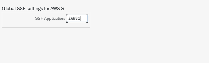 Settings for SAP system in on-Premise - Assign SSF Application to AWS SDK