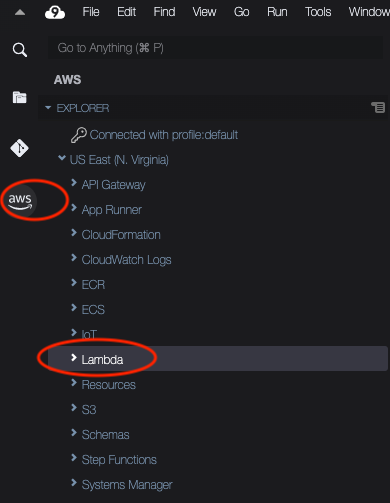 Download AWS Lambda function to AWS Cloud9