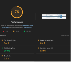 Performance results without Cloudfront