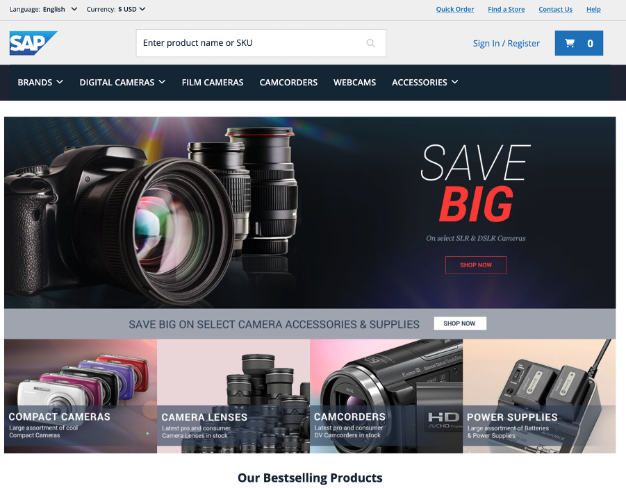 Figure 5: SAP Composable Storefront homepage
