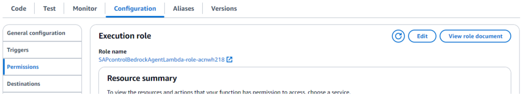 Figure 12 - Lambda Execution Role