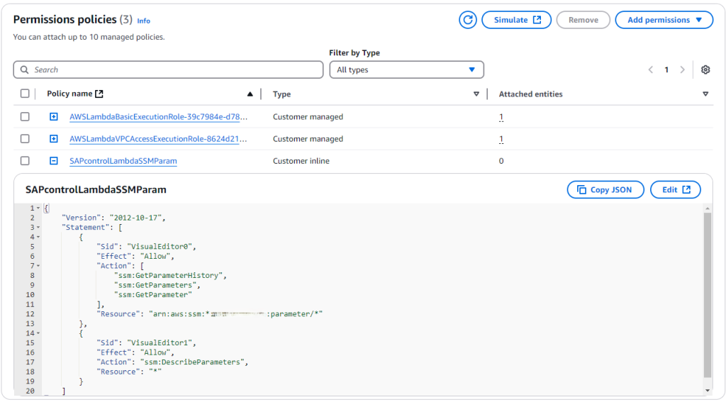 Figure 13 - Sample Inline Policy