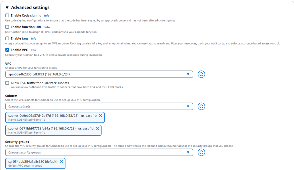 Figure 08 - Lambda function configuration - cont'd