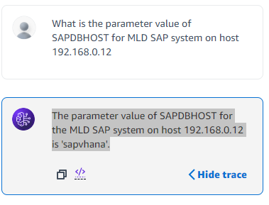 Figure 31 - Example of Conversation with the Agent