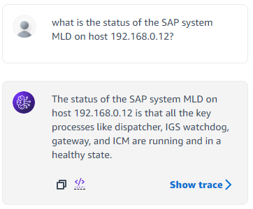 Figure 32 - Another example screen of conversation with the Agent