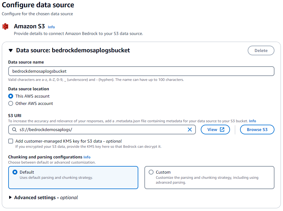 Figure 41 - Provide the S3 URI