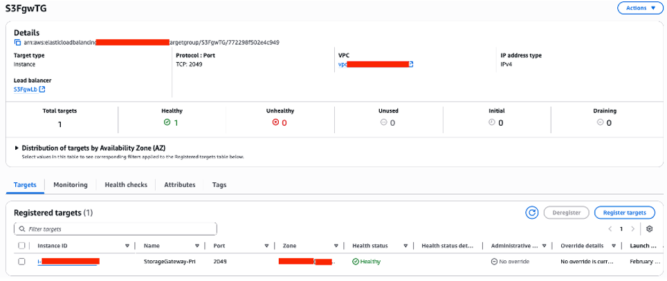 図7: NLBターゲットグループの作成