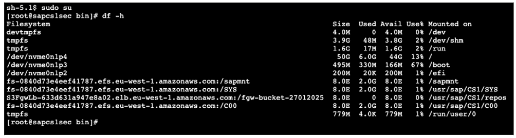 図16: 新しいプライマリノードにマウントされたS3 File Gatewayマウントポイント