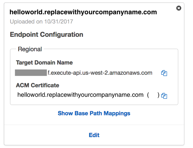 API Gateway custom domain setup