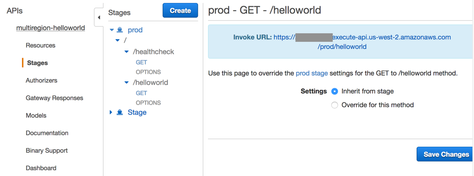 API Gateway endpoint link
