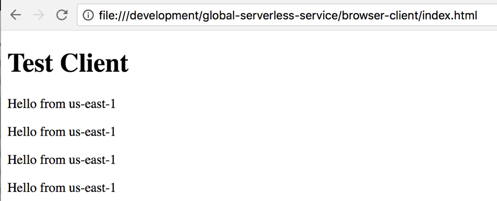 Serverless multi region browser test