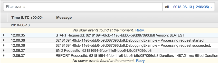 Lambda CloudWatch Logs