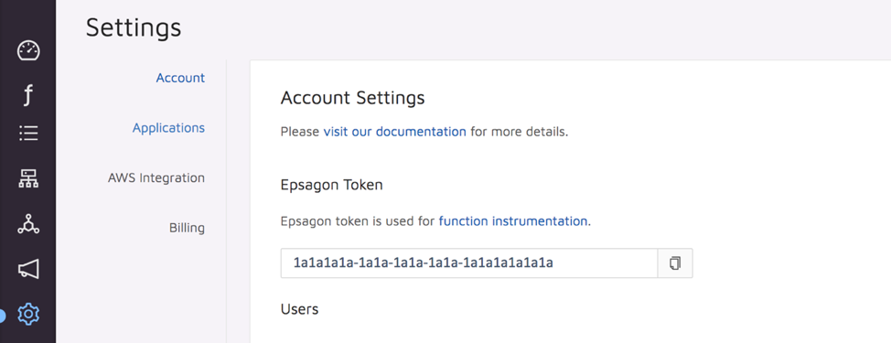 Epsagon Settings