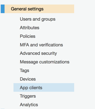 General Settings for App Clients