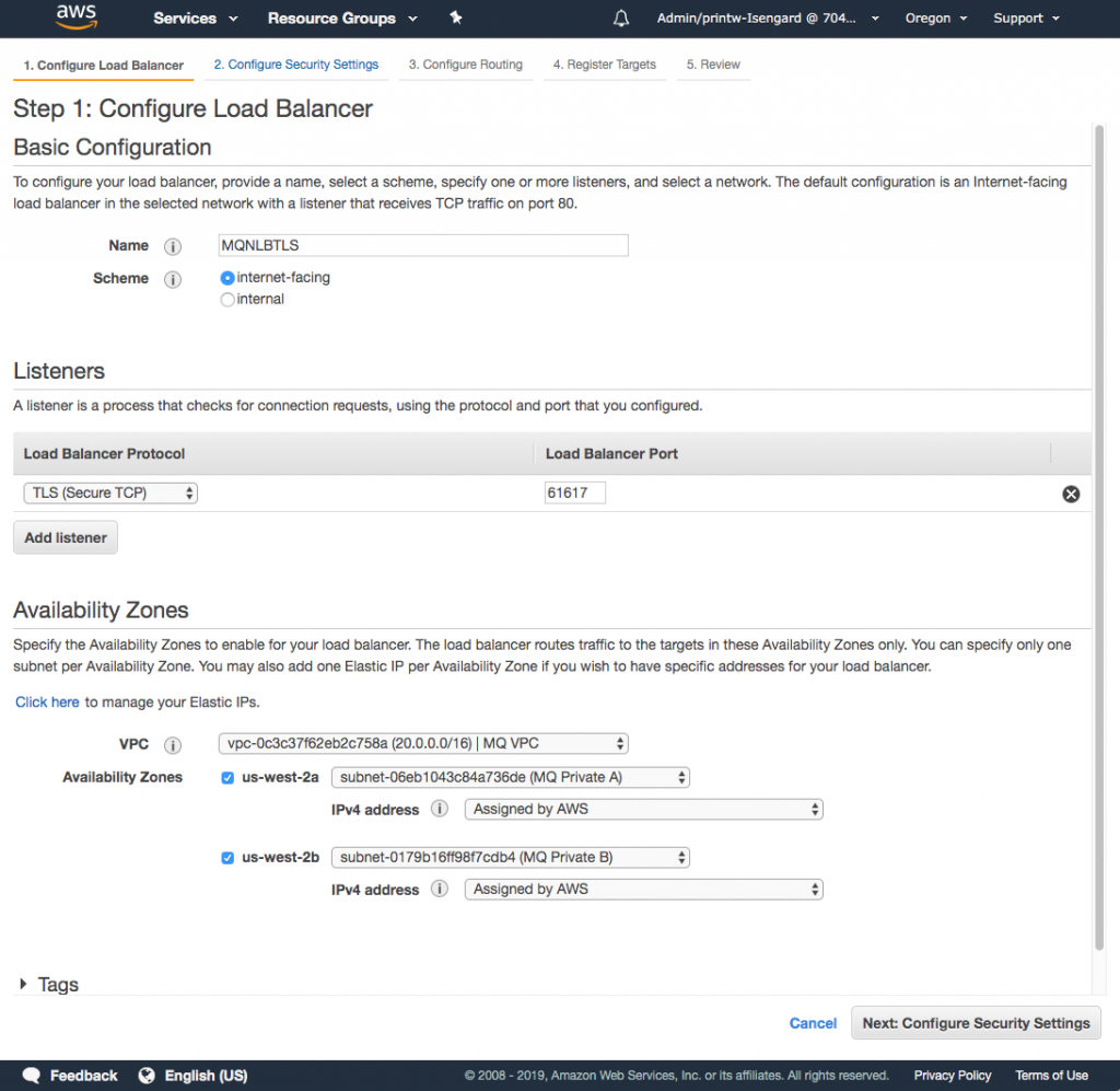 Configure a network load balancer