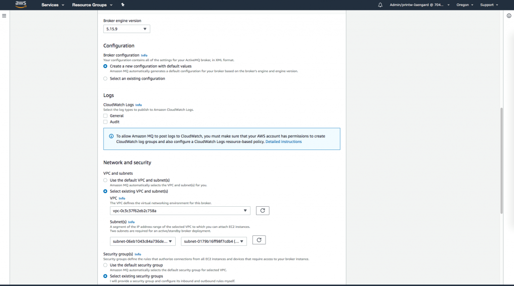 Configure Amazon MQ additional settings
