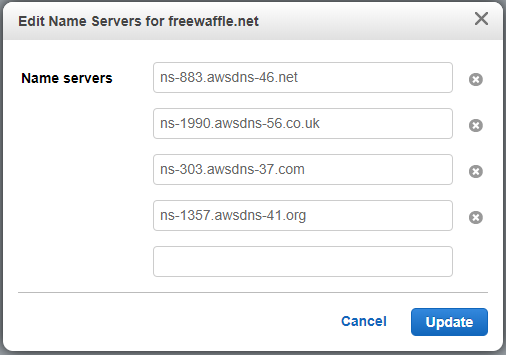 Changing name servers in Route53