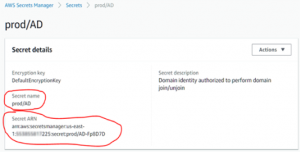 Screenshot of Secret Details and Secret Name
