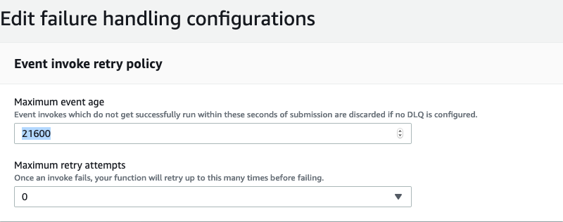 Edit failure handling configurations