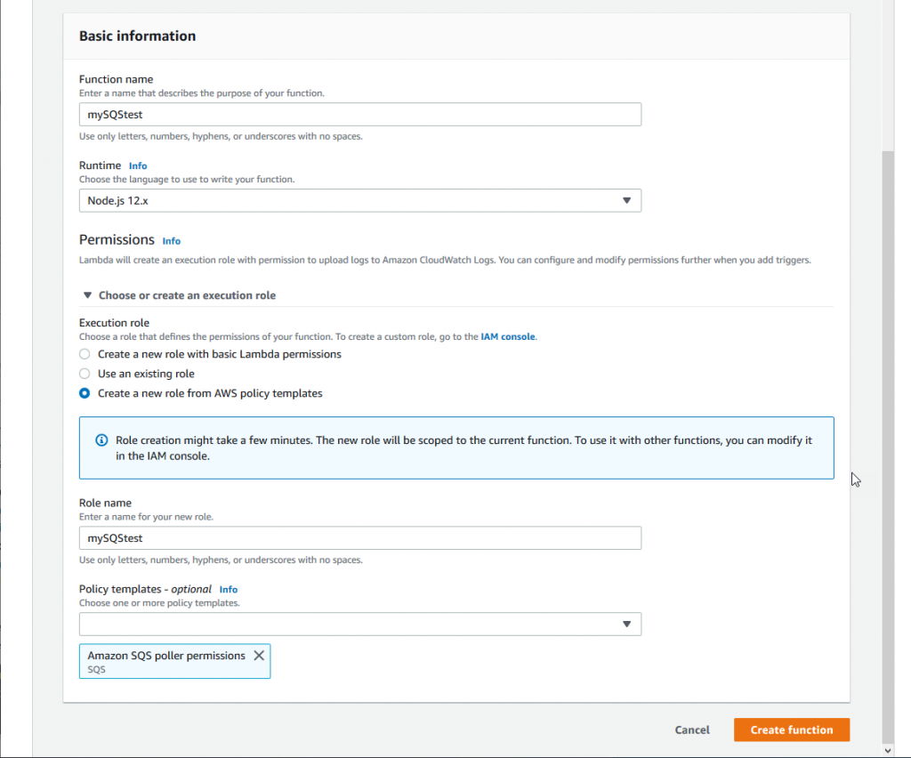 Create Lambda function