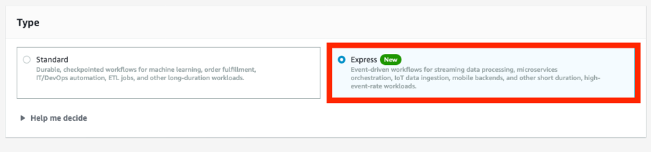 Figure 2 New Express Workflow option