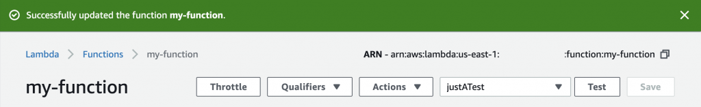 Function update successful