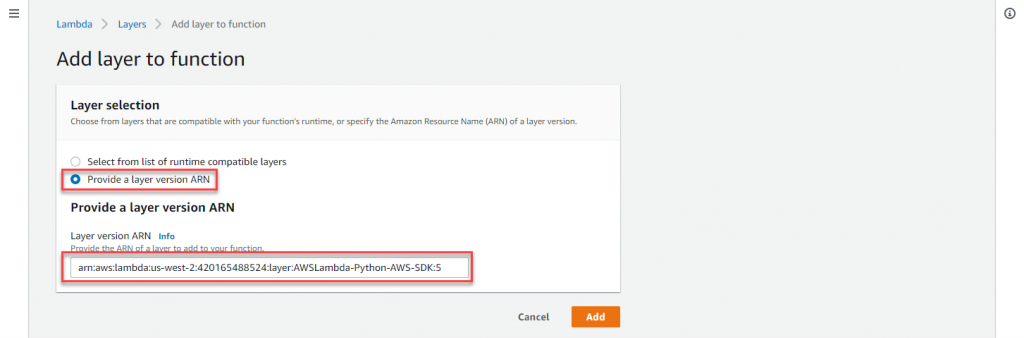 Add layer to function