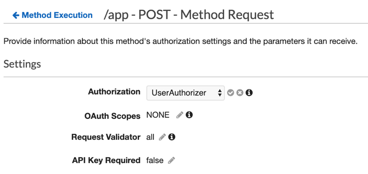 Connect Cognito authorizer to method