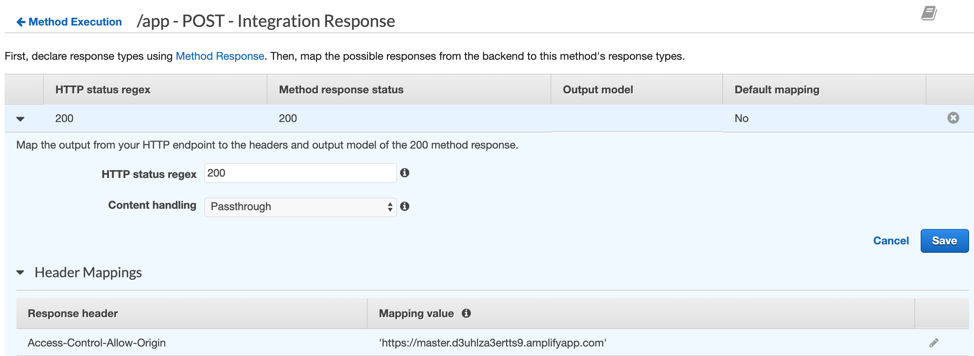 Resonse header values
