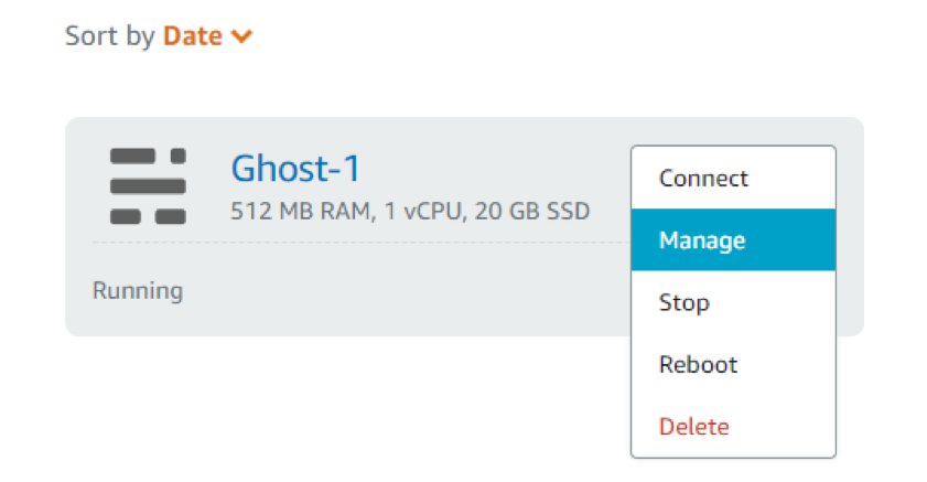 You can find your IP address by clicking "Manage" on the instance. 
