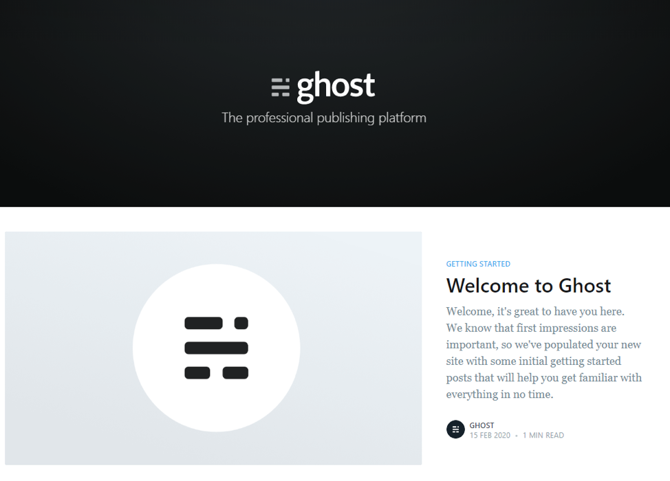 After following these steps, you will see Ghost being served from the IP address of your VPS.