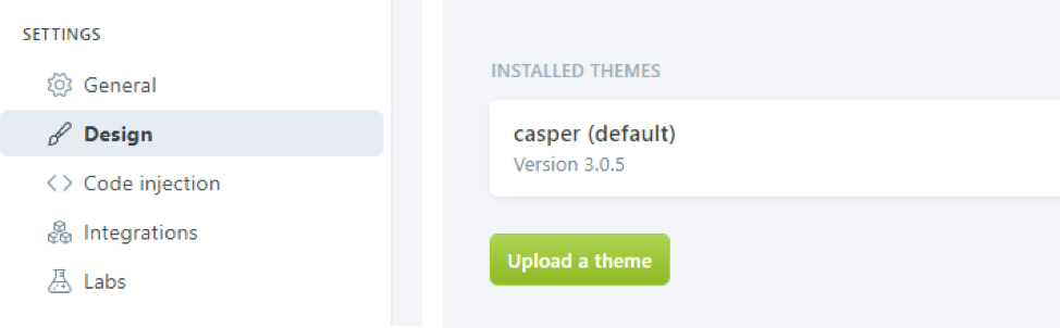In the left menu, click on settings, design, then click "upload a theme" on the main page. 