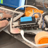 An animated gif demonstrating the robot being driven from a REST request.