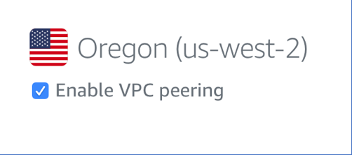enable vpc peering screenshot