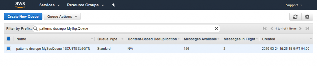SQS queue buffers messages to smooth out traffic.