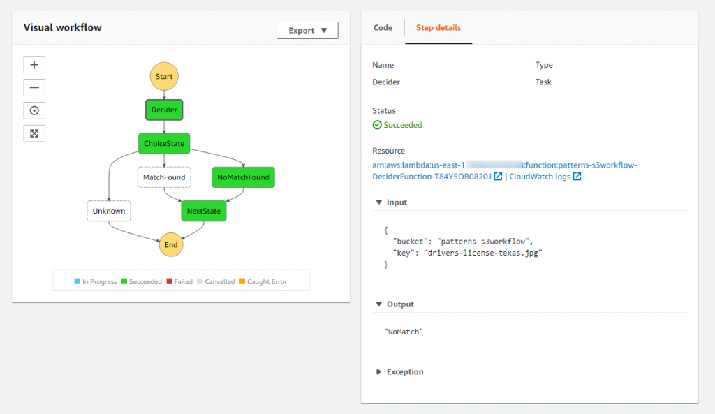 Execution path for NoMatchFound.