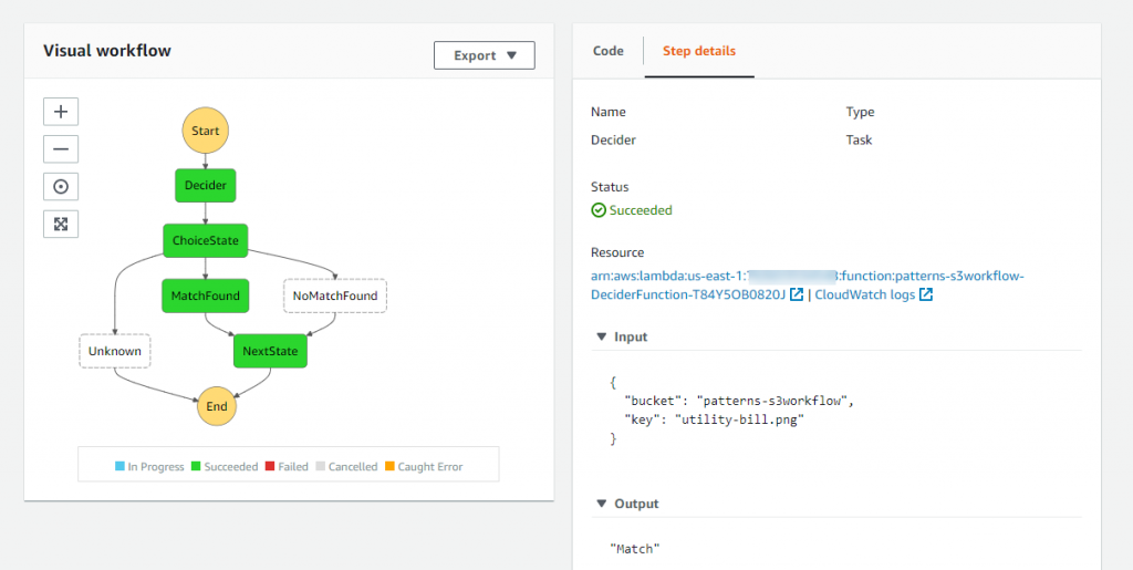 MatchFound path in visual workflow.