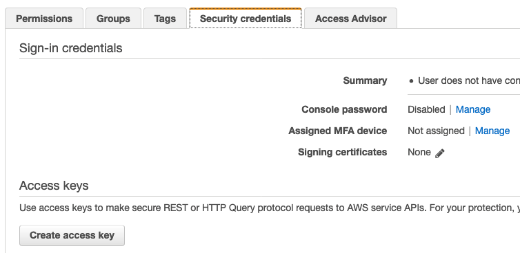 Create Access Key for Jenkins user fig. 1