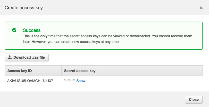 Create Access Key for Jenkins user fig. 2