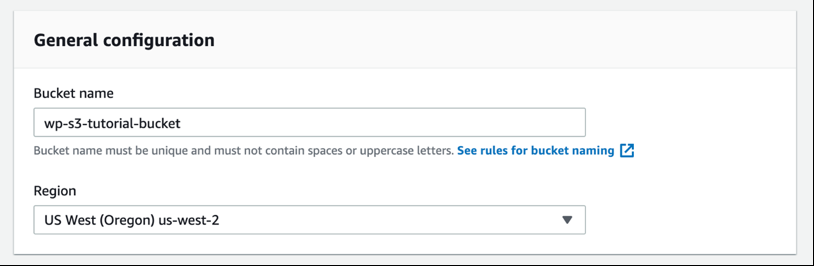 Amazon S3 configuration 