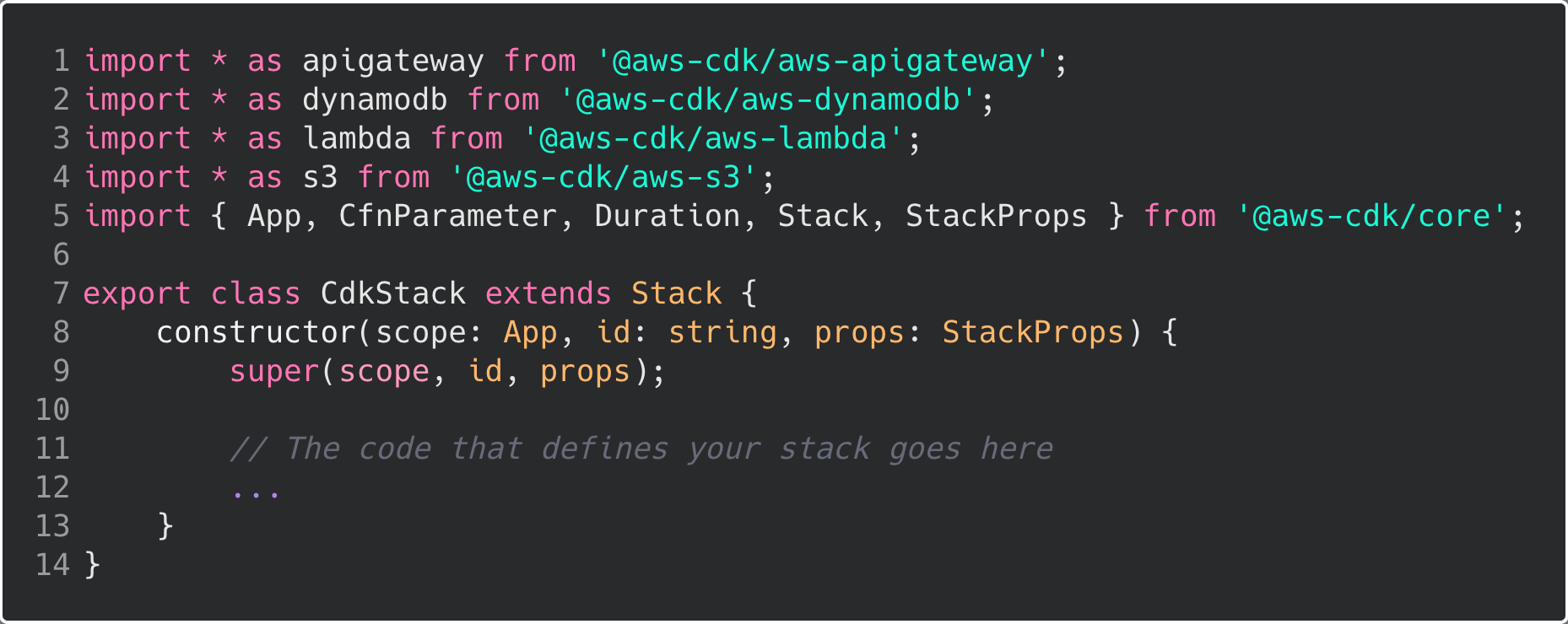 CDK stack definition
